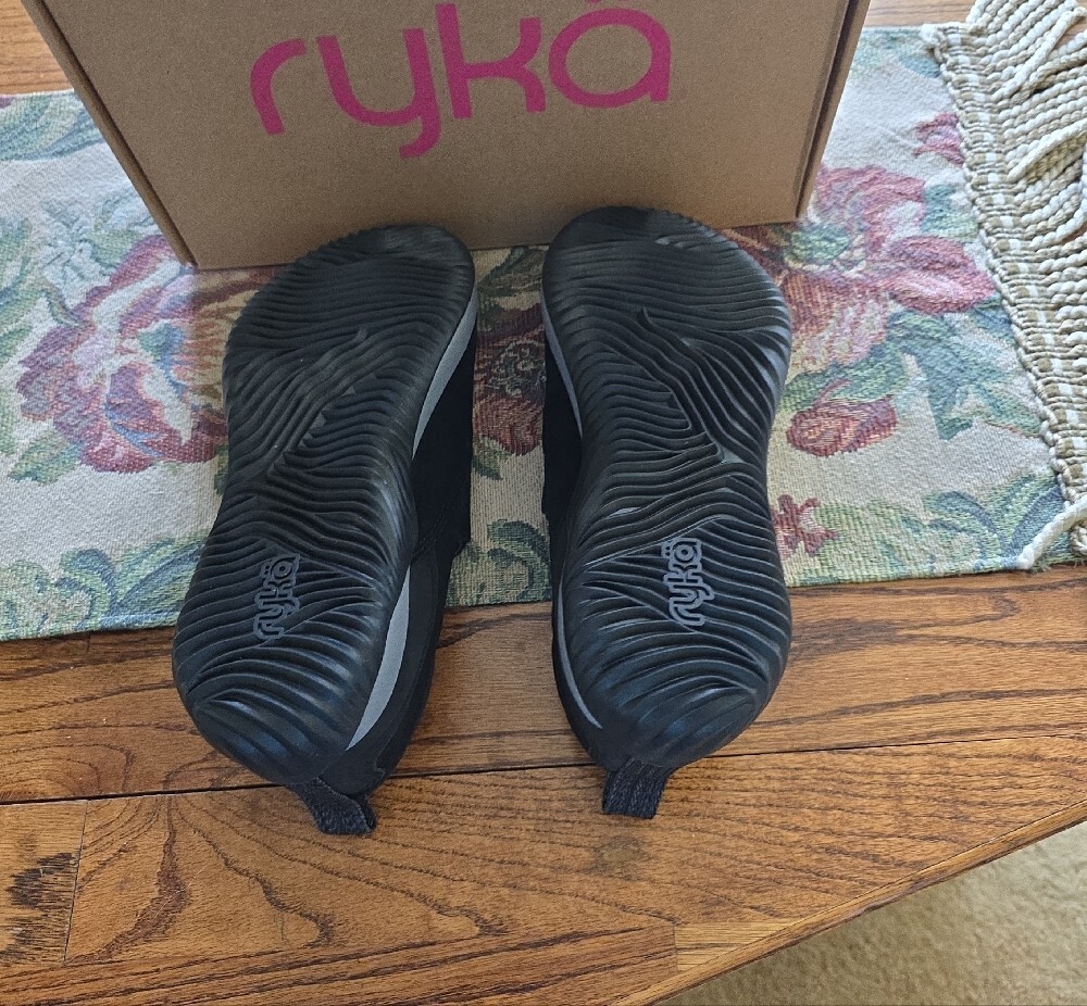 Ryka Women Black Slip-On Loafers with Purple Insole Accents - Picture 4 of 5